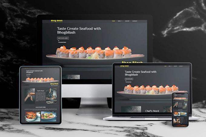 develop a responsive wordpress website with free logo