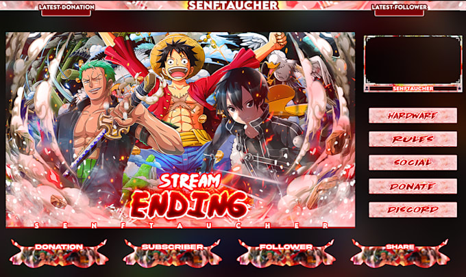 design anime for kick twitch overlays for your stream