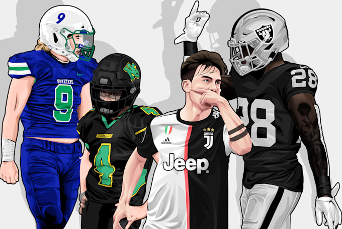 draw sports illustration from your image