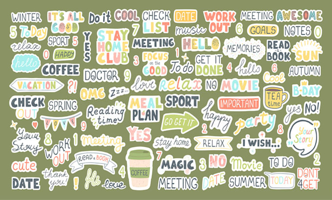 design you a custom printable planner and journal stickers