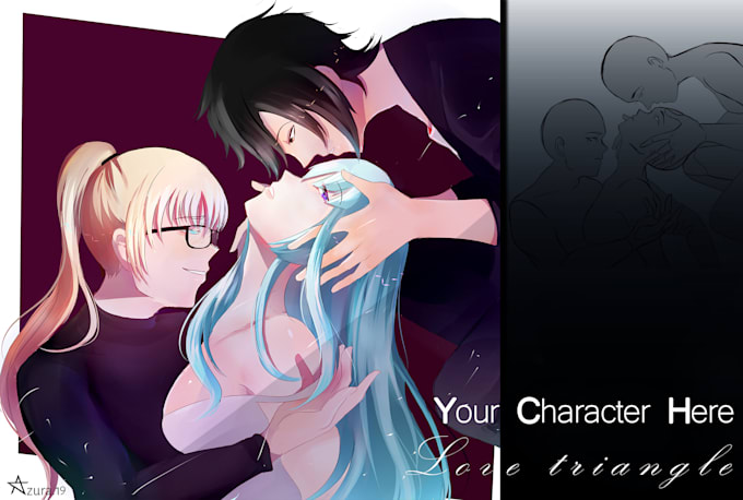 draw your couple o love triangle on a ych