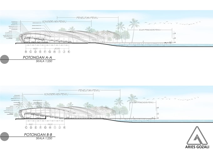 Design 2d elevation and section on autocad and photoshop by Ariesgozali ...