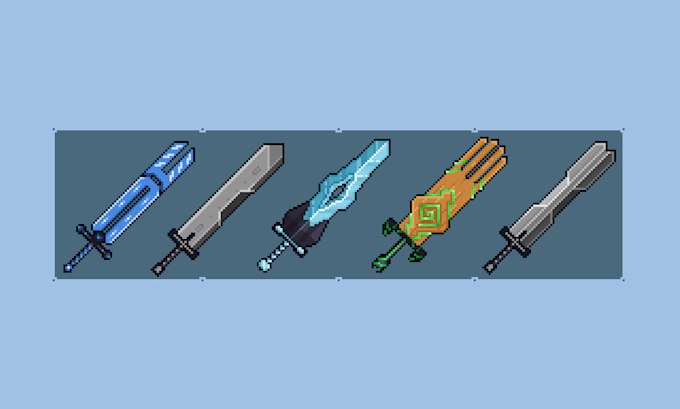 draw pixel art sword for you