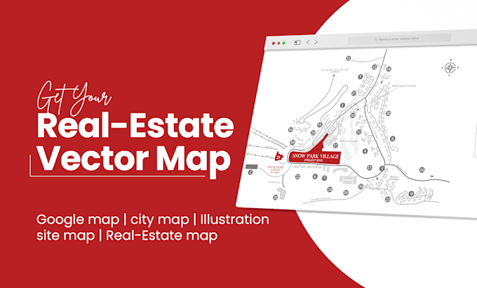 draw custom vector site maps or travel maps