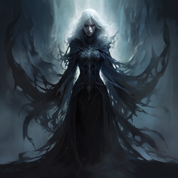 create a dark fantasy or ghost art