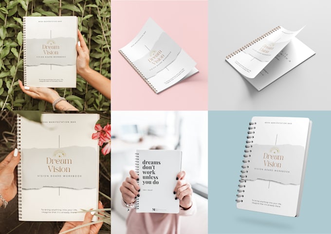 turn your cover into 3d spiral book mockup
