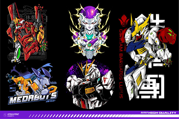 create retro mecha or scifi gundam art