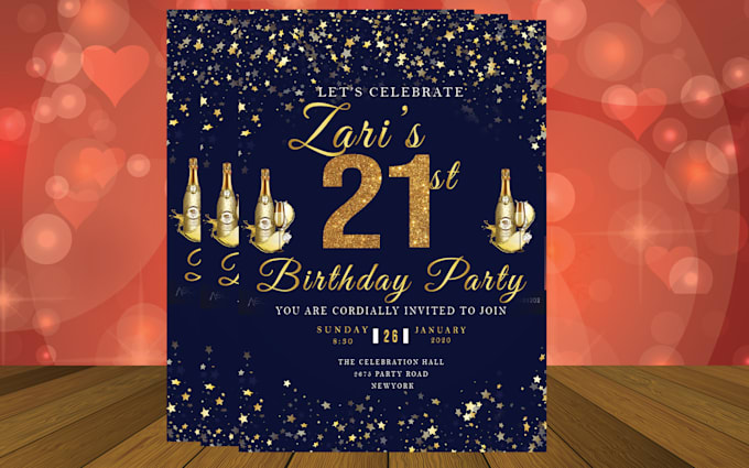 design an amazing invitation card for birthday and party