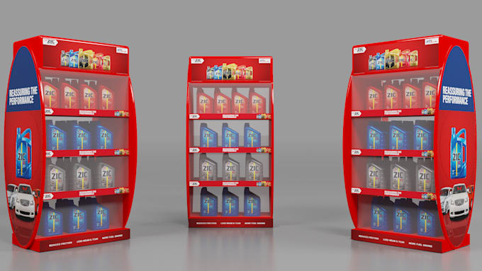 design 3d products display  and retail display booth design for you