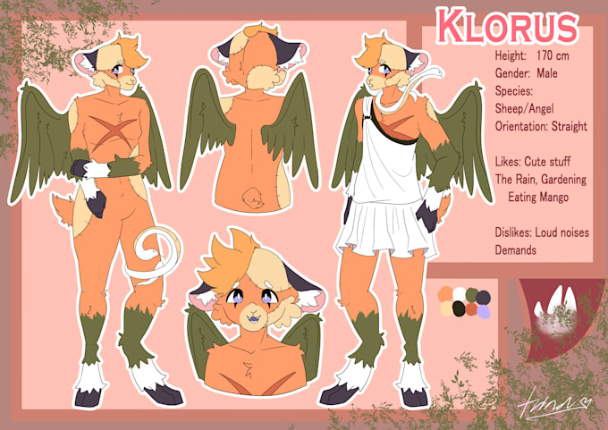 draw reference sheet for your furry character