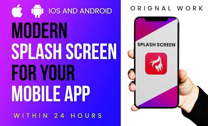 design modern app icon logo and splash screen, iso android