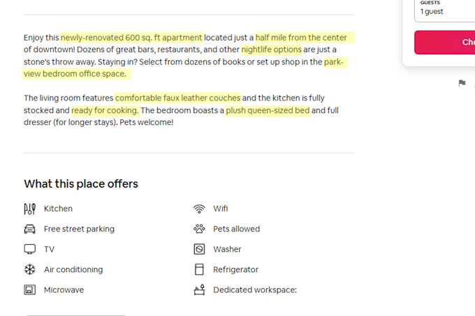 write an outstanding english airbnb listing