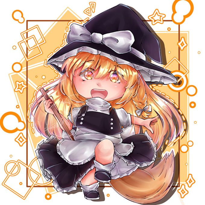 draw cute chibi character of anime, vtuber, fanart