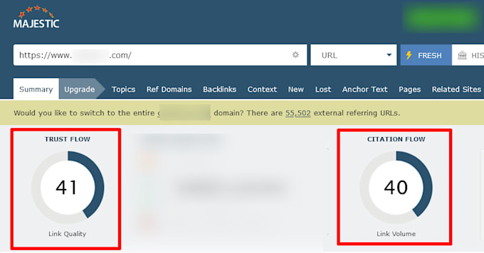 increase domain authority rating and trust flow da DR tf