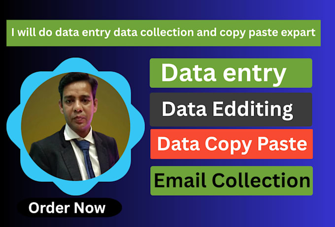 do data entry data collection web research and copy paste