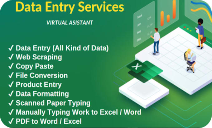 do data entry in excel, word and web research