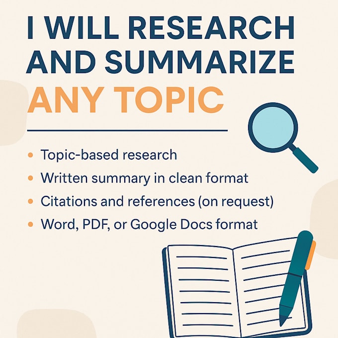 do topic based research and write a clear summary