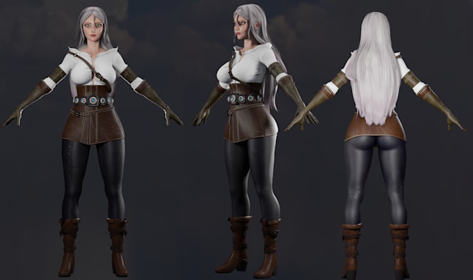 model  character in blender for unity nft games and animation