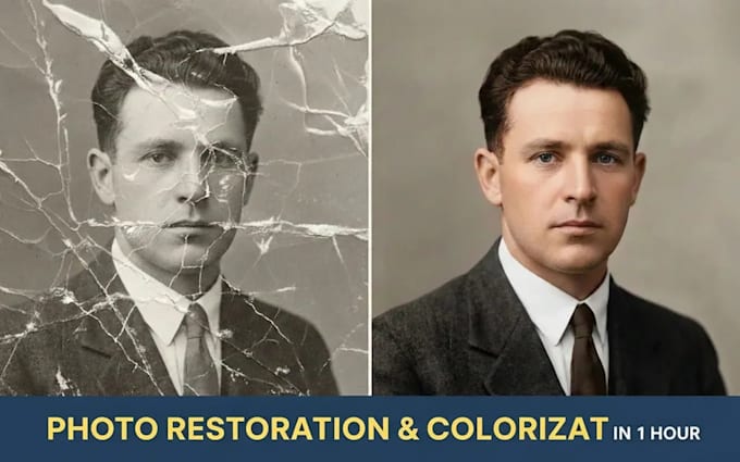 restore old photos ,repair and colorize vintage image in 3h