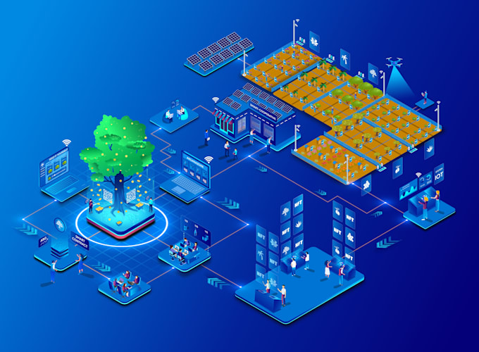 design isometric map illustration and cartoon art