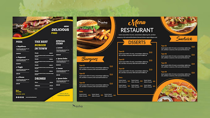 design creative menu post card poster banner