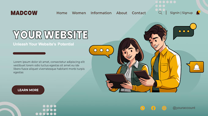 create illustration for your hero page website