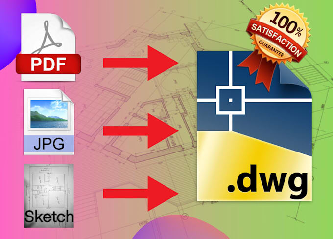Convert sketch, pdf or image drawing to autocad in one day by Rocky_00 ...