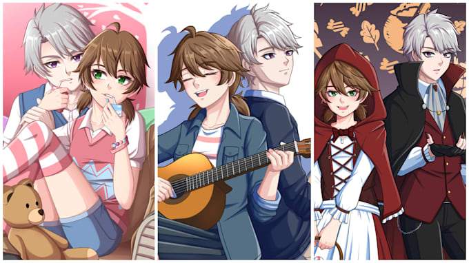 draw you characters in anime style illustration