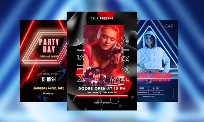 create attractive event, club party flyer design
