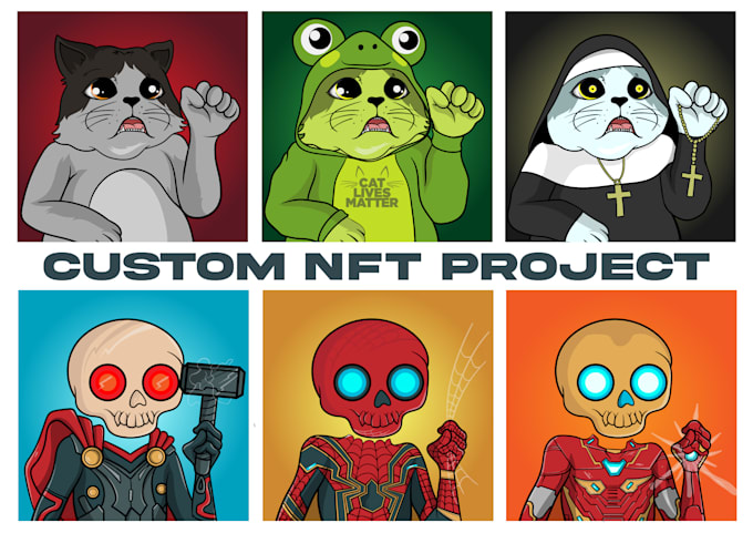 draw cartoon, mascot, avatar for nft collection