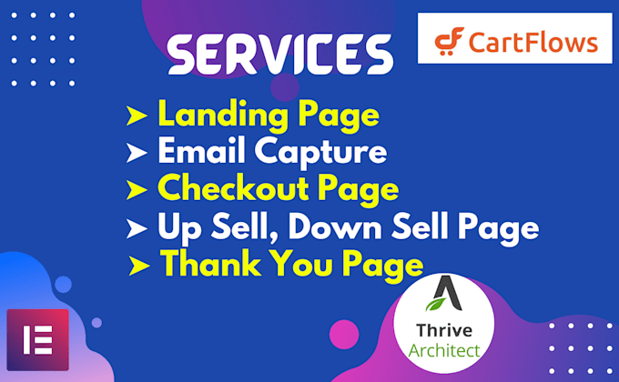 design sales funnel landing page by thrive architect or cartflows