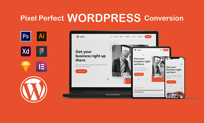 convert sketch, ai, xd, figma, psd to wordpress website using elementor pro