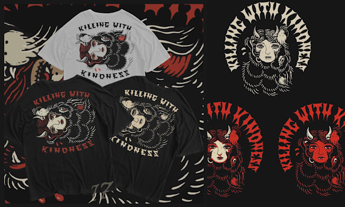 create traditional tattoo illustration for tshirt apparel