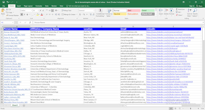 create email lists, data entry, web scraping, custom excel sheets, python