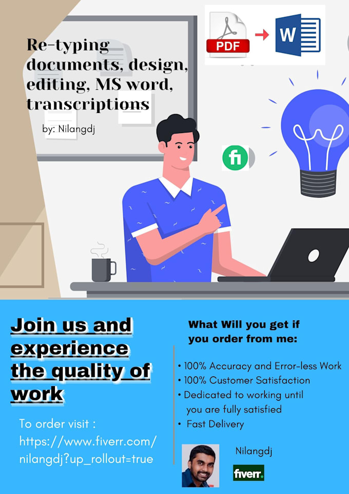 Do typing so fast, retype any data you want in ms word by Nilangdj | Fiverr