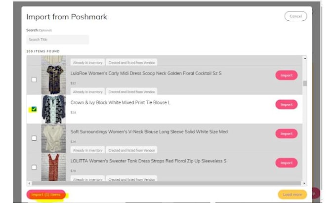 do draft in vendoo and crosspost your active platform
