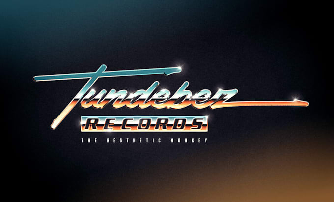 make an 80s vintage vaporwave logo