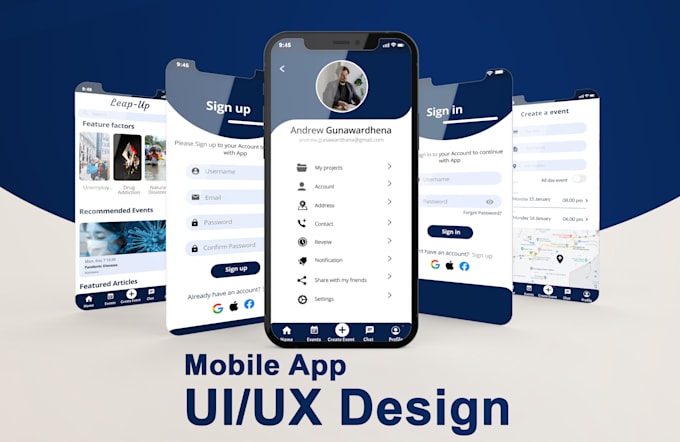 Do creative mobile app ui ux design with figma by Slamazing | Fiverr