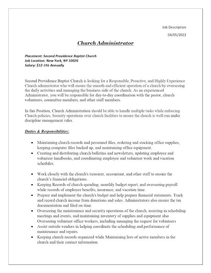 write perfect job description for any position