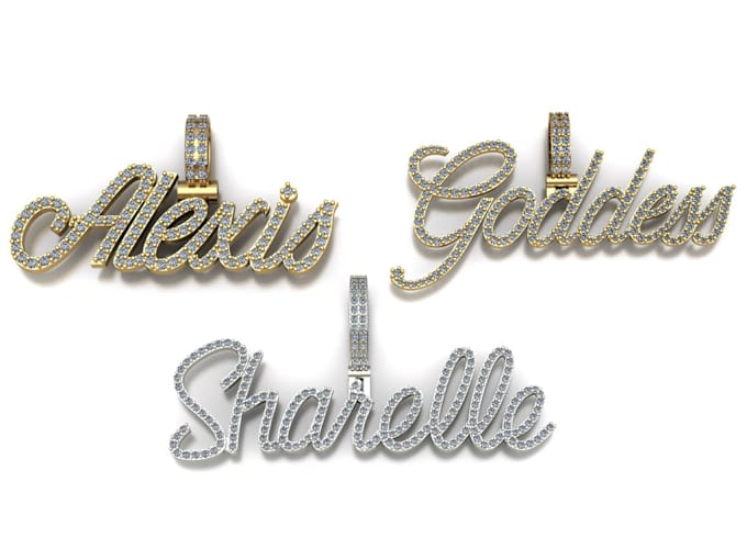 do jewelry name pendants designs for 3d printing rhino
