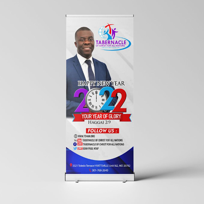 design retractable banner, fitness banner,  church banner
