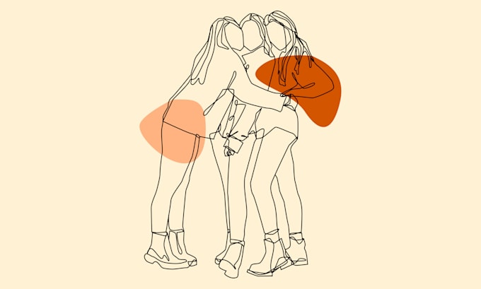 draw minimalist figure without face in line art