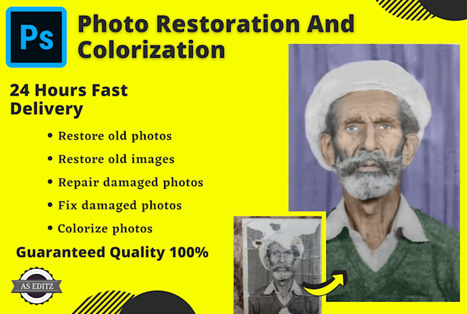 do photo restoration, restore old, damaged photos and images