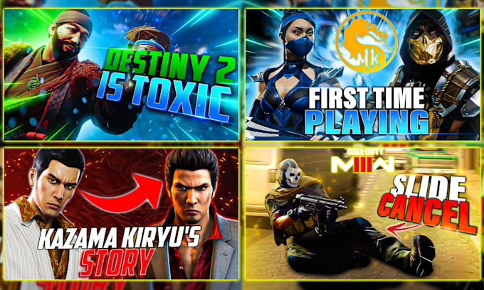 do gaming thumbnail like genshin, cod, dota 2