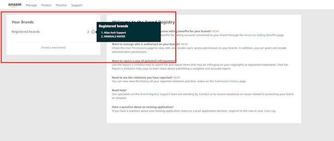 register your brand name on amazon from amazon brand registry