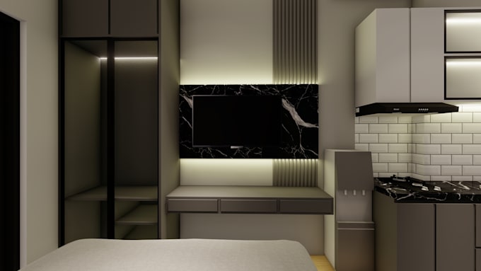 make apartment interior design and rendering