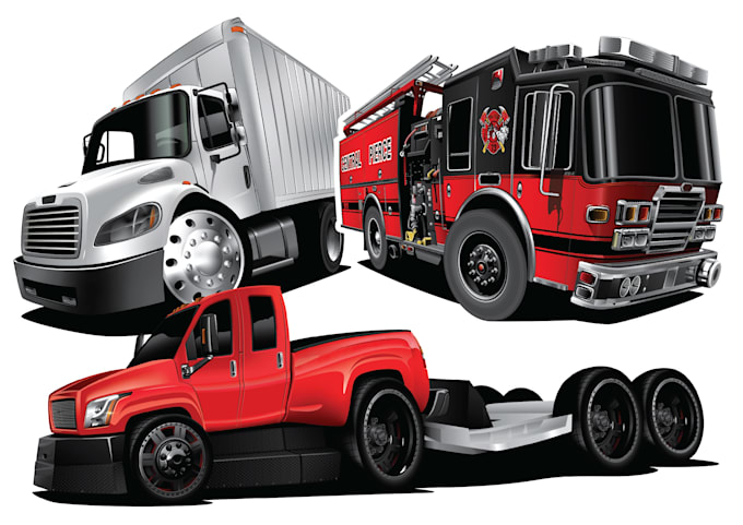 make automotive illustration cartoon graphic truck