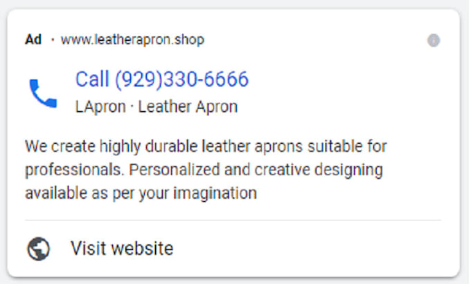 setup google calls only ad campaign and conversion tracking