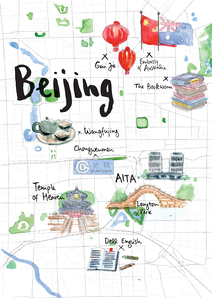 illustrate a charming custom map