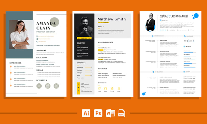 make professional resume design or modern cv template